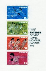 Antigua  1976  Sc#437a Olympic Games Montreal S/S Cycling MNH