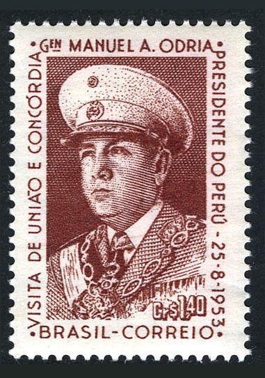 Brazil 749, MNH. Visit of Gen Manuel A. Odria, President of Peru, 1953