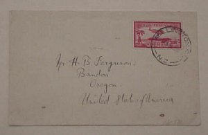 NEW ZEALAND 1d AIRMAIL WELLINGTON 2 FEB 1926 TO USA