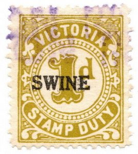 (I.B) Australia - Victoria Revenue : Swine Duty 1d (small format)