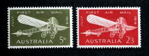 Australia #382,383 Mint Extra Light Hinged 1964 FIRST AIR MAIL ANNIV