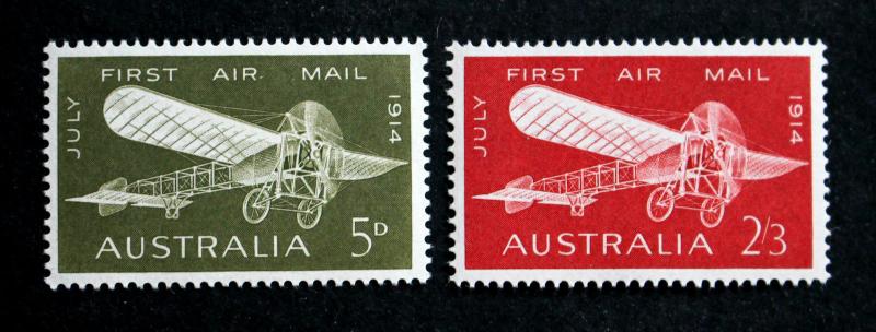 Australia #382,383 Mint Extra Light Hinged 1964 FIRST AIR MAIL ANNIV