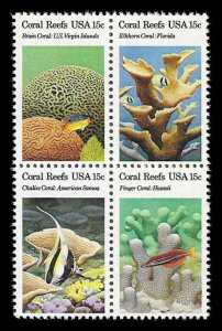 PCBstamps  US #1827/1830a Block 60c(4x15c)Coral Reefs, MNH, (10)