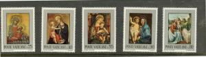 VATICAN 504-8 MNH VF Paintings  Madonna & Family by Ghissi Complete set