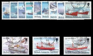 British Antarctic Territory 1993 Antarctic Ships set complete VFU. SG 218-229.