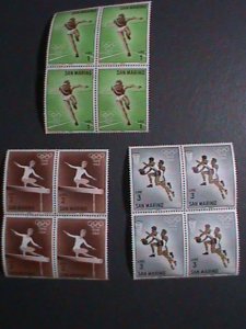 SAN MARINO-1964-SC# 582-4 OLYMPIC GAMES-TOKYO'64 MNH BLOCK-SET VERY FINE