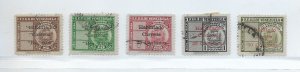 VENEZUELA 1951 OVERPRINTED HABILITADO SCOTT 452-456 USED SET