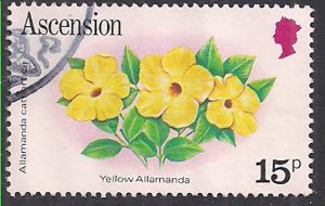 Ascension 1981 QE2 15p Flowers SG 290A used ( E1151 )