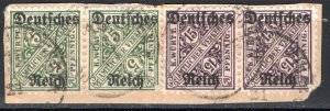 German States Wurttemberg Scott # O176, O178, pairs, used, exp h/s, Mi # 52+54