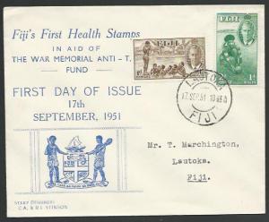 FIJI 1951 Health set commem FDC, Lautoka cds...............................10197