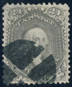 US #78b 1862  F/VF GRAY w FANCY CANCEL, minor reperf $450.00  *Bay Stamps*