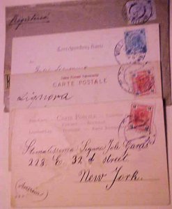 AUSTRIA  TRIESTE 1895/1903 X3 ALSO TO TRIESTE FROM VILLA _ 3 TO USA 1 REGISTERED