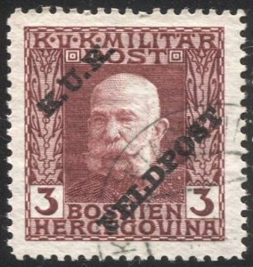 AUSTRIA 1915 Military Stamps  Sc M3  3h Used  VF