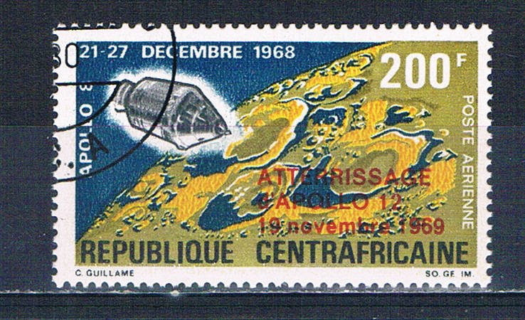 Central African Republic C81 Used Space capsule overprint 1970 (HV0227)