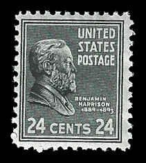 PCBstamps   US # 828 24c B. Harrison, MH, (2)