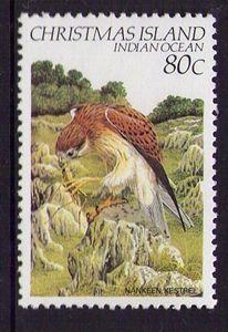 CHRISTMAS ISLAND  1982-3 BIRDS 80c KESTREL MUH   - 065