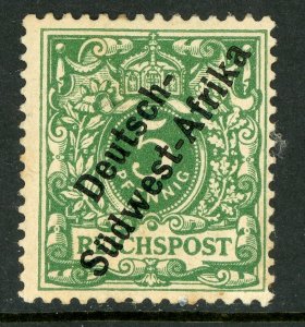 Germany 1897 Southwest Africa 5pf Green  Scott 2 Mint E383