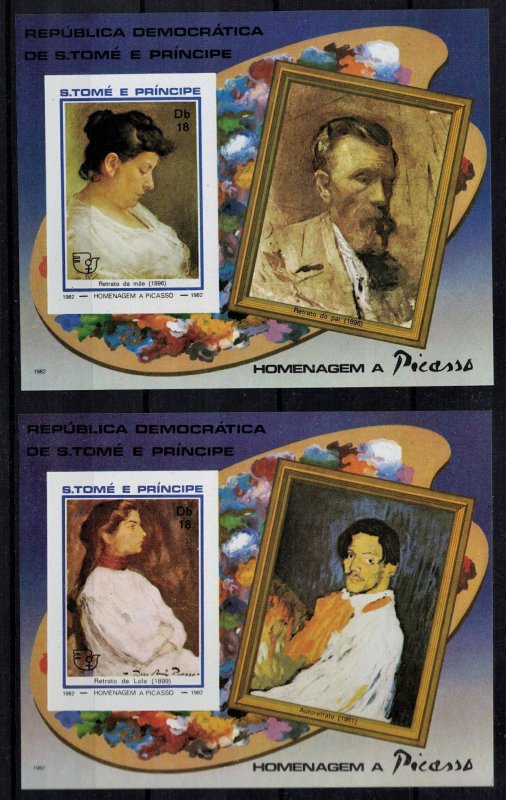 S. TOME E PRINCIPE 1982 - Paintings, Picasso / complete set MNH  (CV $80)