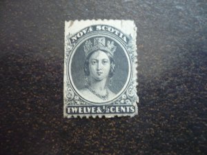 Stamps - Nova Scotia - Scott# 13 - Used Part Set of 1 Stamp - Trimmed