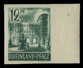 Germany, French Zone - Rhine Palatinate #6N4 (Mi. 4U) Cat€45, 1947-48 12pf ...