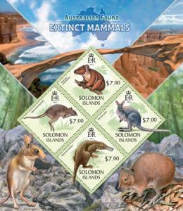 SOLOMON ISLANDS 2013 SHEET EXTINCT MAMMALS WILDLIFE slm13421a