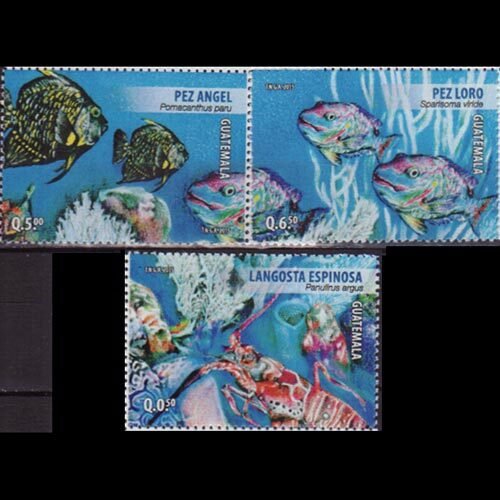 GUATEMALA 2015 - Scott# 715b-d Marine Life 50c-6.5q NH