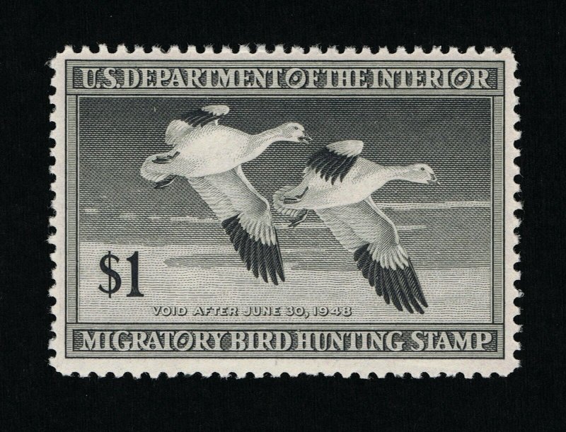 EXCEPTIONAL GENUINE SCOTT #RW14 VF-XF MINT OG NH 1947 FEDERAL DUCK STAMP #13235