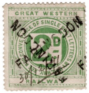 (I.B) Great Western Railway : Letter Stamp 2d (Faringdon)