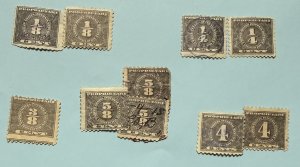 US 1914 Proprietary stamps  10 stamps 1/8, 1/4, 3/8, 5/8 &4c MINT & used