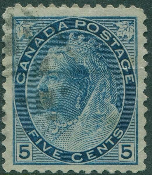 Canada 1898 SG157 5c blue QV figures FU