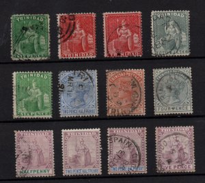 Trinidad QV fine used collection x 12 values WS36645