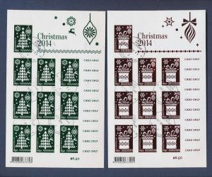 AUSTRALIA - Scott 4221a & 4222a - used used booklet panes - Christmas 2014 -