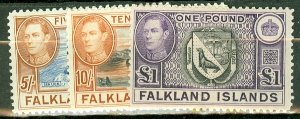 JA: Falkland Islands 84-96 mint CV $361.20; scan shows only a few