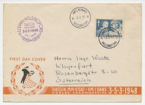 Cover / Postmark Finland 1948 World Championships Dancing