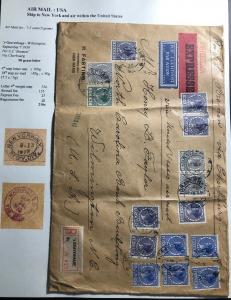 1932 The Hague Netherlands Airmail Oversized Cover to Wilmington NC USA