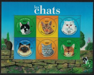 New Caledonia Cats Sheetlet of 6v 2004 MNH SG#1326-1331