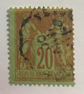 France 1884 Scott 98 used - 20c, Peace & Commerce