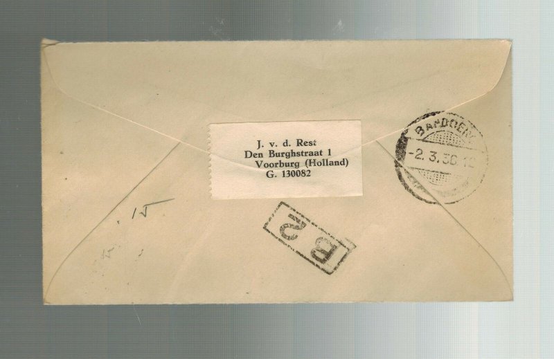 1936 Gravenhage Netherlands to USA Airmail Cover