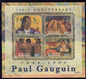 MICRONESIA Sc 557-8 NH MINISHEET+S/S OF 2003 - ART OF PAUL GAUGUIN - (JO23)