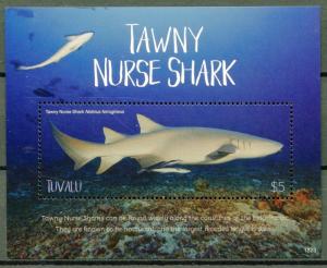 Tuvalu Sharks Stamps 2018 MNH Tawny Nurse Shark Marine Animals 1v S/S