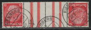 Germany Scott # 406 (2), 2 labels, used, tete beche, Mi # KZ19