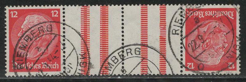 Germany Scott # 406 (2), 2 labels, used, tete beche, Mi # KZ19