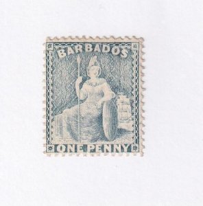 BARBADOS Sct # 51b VF-MH BRITANNIA 1p CAT VALUE $183.50