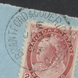 1903 RPO Postmark Brantford & Goderich RyPO/. On 2c Numeral Cover to Toronto