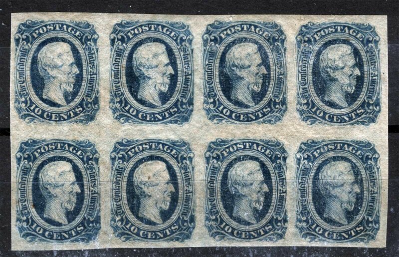 CSA Sc 12 Blue 10¢ Keatinge & Ball Block of 8 NH Original Gum VF+