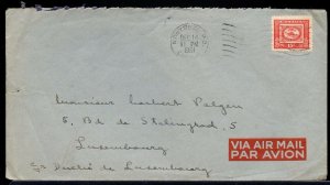 15 cent Capex single use to LUXEMBOURG airmail 1951 cover Canada