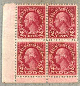 US 634b / 1926-1934 2c Carmine Lake George Washington 4 Block, MNH, Mint