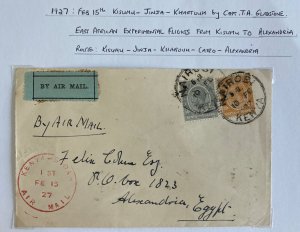 1927 Nairobi Kenya First East African Flight Airmail Cover To Alexandria Egypt