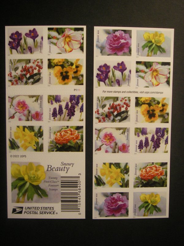 USPS Forever Postage Stamps Winter Flowers Booklet of 20