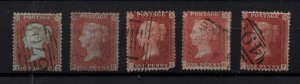 GB QV 1d red collection SG#29 TO 33 used to fine used WS29443 